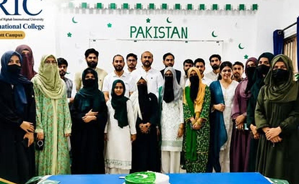 Students and faculty celebrating Independence Day at RIC Wah Cantt