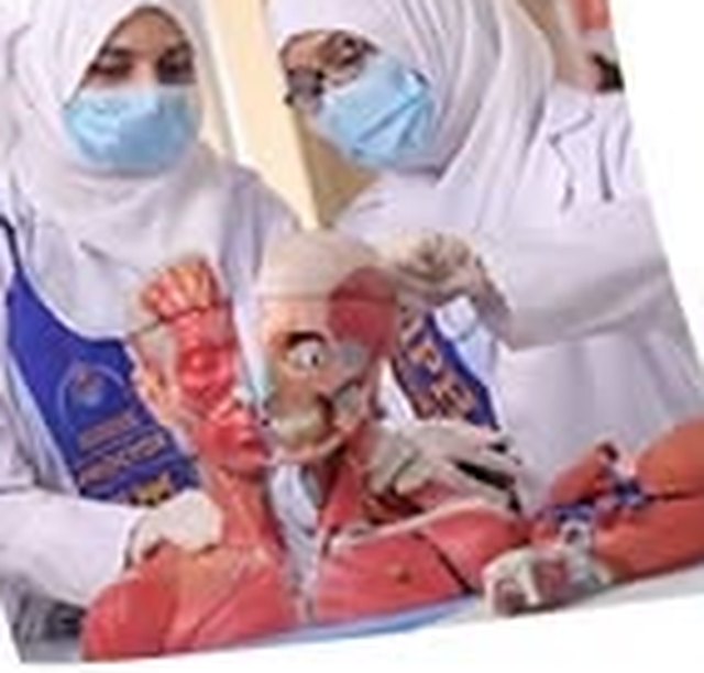 Students practising in the allied-health lab