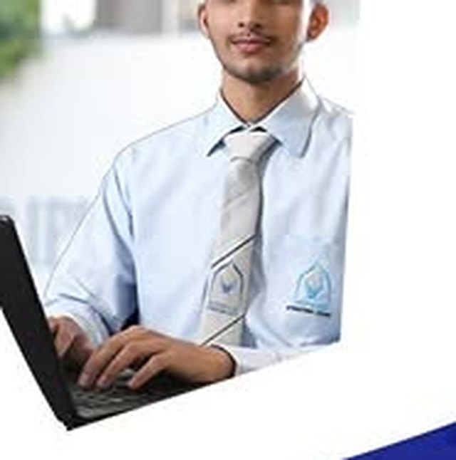 Student working on a laptop